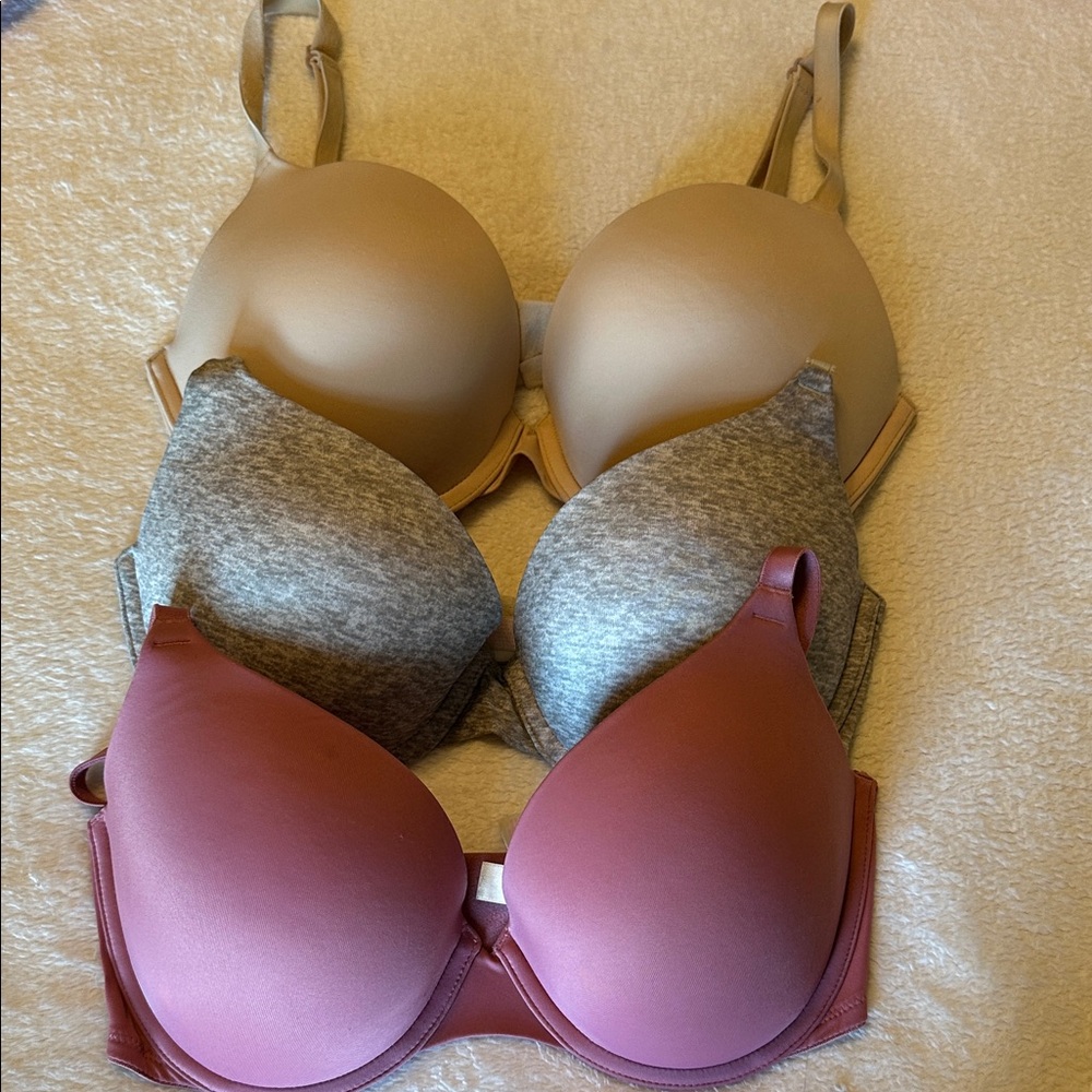 PINK Victoria's Secret Bra Set - Tan, Gray, and Mauve